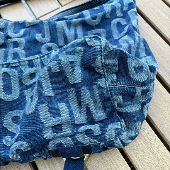 Marc Jacobs Denim Logo Hobo Shoulder Bag - Picture 3 of 12